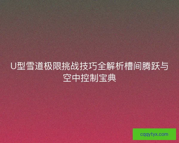 U型雪道极限挑战技巧全解析槽间腾跃与空中控制宝典